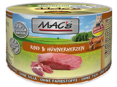 MACs 200g Dose Rind + Hühnerherzen