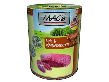 MACs 400g Dose Rind + Hühnerherzen