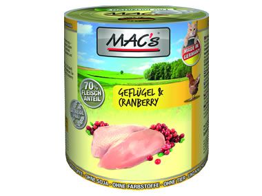 MACs 800g Dose Geflügel, Rind + Cranberry