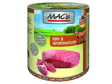 MACs 800g Dose Rind + Hühnerherzen